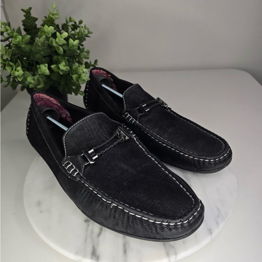 Stacy Adams Black Leather Loafers